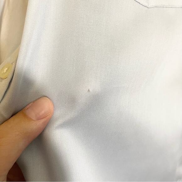 MICHAEL Michael Kors Men's Light Blue Collared Long Sleeve Dress Shirt Size 16.5 - Picture 9 of 13